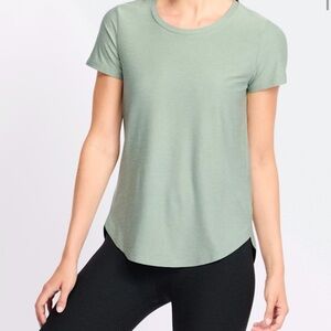 Casual Sage Green Short Sleeve Tee